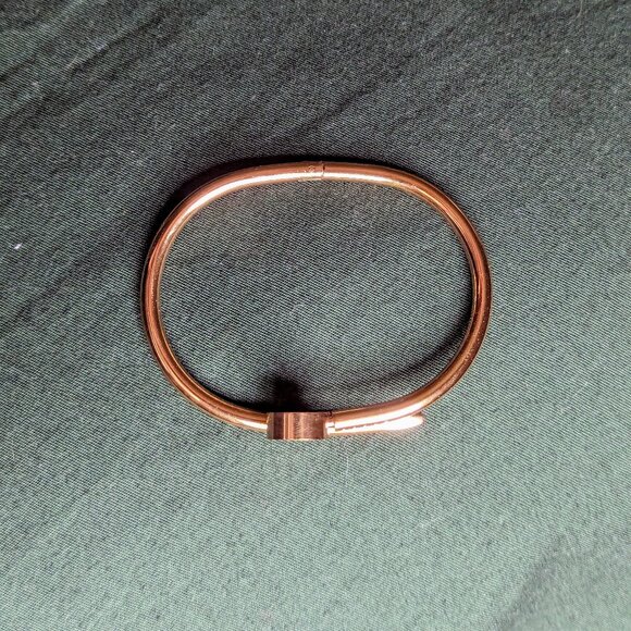 18K Rose Gold-Plated Roman Numeral Screw Cuff Bracelet - Picture 3 of 5